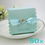 50 x Blue boy Shower Gift Boxes for Sweets Baptism Holy Communion Party Bags