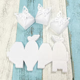 Coffret cadeau papillon blanc nacré 50x, coffret cadeau pour fête de mariage