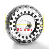 Durchmesser 81 mm Universal-Edelstahl-Küchenspüle-Filtersieb-Stopfen-Ablaufstopfen