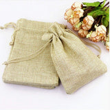 40 x Vintage burlap jute party favour bags small drawstring bags for sweets jewelry gift dry flower