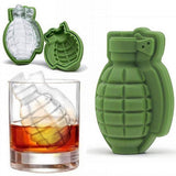 4 x Silicone 3D Grenade Shape ice Cube Mold Cake Tray Moulds ice Moulds Silicone for Whiskey Scotch