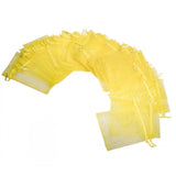 50x Yellow organza bags party favour confetti bags small gift 12x9 cm wedding birthday baby shower