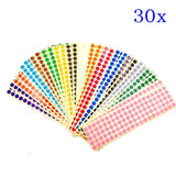 30 Sheets 10mm Label Stickers 15 Colours Small Round dot Stickers Colour Coding Sticky Marking