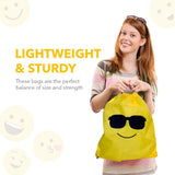 12pcs Lovely emoji cartoon drawstring backpack PE bags for kids & adult birthday party bag fillers
