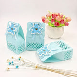 24 x Boîte à dragées bleue pour baby shower, boîte à bonbons pour bébé garçon, fête d'anniversaire, baptême