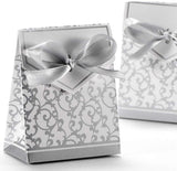 50 Silver wedding favour box paper small gift box for wedding birthday baby shower christening