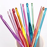 14x aluminum crochet hooks set knitting needles weaving tools set