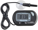 2 x Small digital aquarium thermometer with suction cups & probe & battery