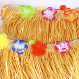 Jupe de table luau hawaïenne avec 8 paires de sangles, décorations de fête tropicale pour anniversaire barbecue hawaïen