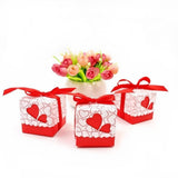 50 Red Heart Wedding Favour Box Sweet Box Gift Box for Wedding Birthday Baby Shower Christening