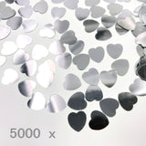 5000 pièces 1 cm en plastique spéculaire argent coeur d'amour confettis scatter, scrapbook, accessoires d'artisanat