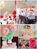 10 pompons en papier de soie rose vif 10" 25 cm décoration pompon mariage anniversaire baby shower soirée poule