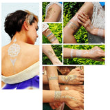10 feuilles assorties de tatouages ​​temporaires pour bijoux à flash métallique, imperméables (A)