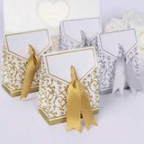 50 Gold wedding favour box paper small sweets for birthday baby shower Christmas graduation party