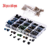 264 Safety Eyes + 100 Safety noses w/ Box for Toy Making Assorted Sizes for Soft Teddy Bear Doll
