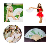 20 x weiße Faltpapierfächer/Handfächer aus Papier für Party, Hochzeit, Kommunion, Reisen, Dekoration