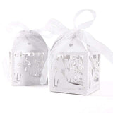 50x Pearly paper white wedding favour boxes for wedding favors chocolates sweet for wedding banquet