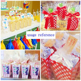 Boîtes à friandises en papier multicolore à 48 rayures, petites boîtes à friandises pour pop-corn, tasses, seaux, boîte à cadeaux pour fête d'anniversaire pour enfants