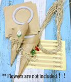 50 x Platzhalter für Einladungskarten aus Kraftpapier zum Selbermachen für Hochzeit, Geburtstag, Party, Heilige Kommunion