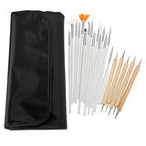20 pcs Professional nail Art Brushes Pen Tools set with Wooden punteggia Design Paint Brush set kit