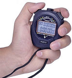 Professional Digital Sport Stopwatch Timer 2 Rows 10 Memory Countdown Alarm battery+hang rope PC2810