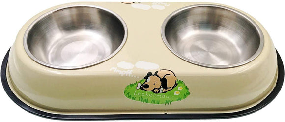 JZK Kleine Hundenapf-Set aus Edelstahl mit Metallhalterständer, abnehmbare Doppelnäpfe für kleine Hunde, Welpen und Katzen