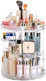 JZK Klare, drehbare Make-up-Organizer-Regale aus Acryl, verstellbares Kosmetik-Organizer-Tablett, Make-up-Organizer-Aufbewahrungsbox, Nagellack-Ständer-Halter-Display