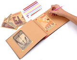 JZK Kraftpapier-Fotobuch, Scrapbook-Fotoalbum mit selbstklebenden Fotoecken, Reisetagebuch, Familienerinnerung, Rekordbuch
