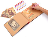 JZK"Our Adventure Book" Kraft Paper Photo Book Scrapbook Photo Album with Adhesive Photo Corners, Travel Journal Family Memory Record Boo
