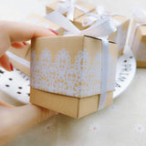 50 x Lace Kraft Paper Boxes for Wedding Birthday Baby Shower