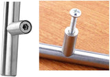 10 x Stainless Steel Kitchen Cupboard Door Handle 96mm Hole spacing, Brushed Steel T bar Handle