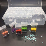 Aufbewahrungsbox für Diamantmalerei-Edelsteine ​​mit 64 einzelnen Fächern mit Deckel, Meeresperlen-Organizer