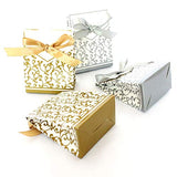 50 Gold wedding favour box paper small sweets for birthday baby shower Christmas graduation party