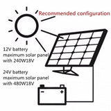 Contrôleur de charge de panneau solaire Intelligent 20A 12 V/24 V avec écran LCD protection contre les surintensités du port USB