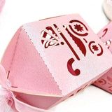48 x Pink Baby pram Pearly Paper Sweets Favour Boxes for Girl Baby Shower, Birthday Party