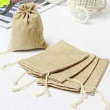 40 x Vintage burlap jute party favour bags small drawstring bags for sweets jewelry gift dry flower