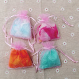 100 x Colourful Organza Party Favour Bags Confetti Sweets 7x9 cm Small Drawstring Bags for Wedding