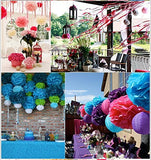 10 pompons en papier de soie rose vif 10" 25 cm décoration pompon mariage anniversaire baby shower soirée poule