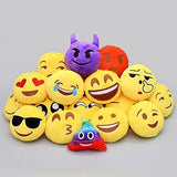 45x Mini-Plüsch-Emoji-Schlüsselanhänger, 5 cm, neuartiges Emoji für Kinder und Erwachsene als Taschenfüller für Geburtstagsfeiern