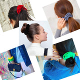Pack of 39 x colourful velvet scrunchies elastic hair bands hair ties for kids women children girls