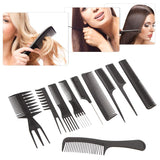 10x Professional Salon Comb Set Anti-static Hair Styling Hairdressing Combs+4x Hair Clips Salon