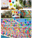 80 meters colourful party bunting triangle flag banner hanging decoration for wedding ornaments