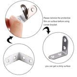 20 x Stainless Steel Brackets 40 x 40mm Right Angle Bracket Corner Brace Fastener with 80pcs Screws