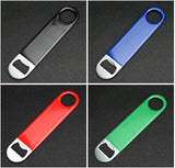 4 x rutschfester Gummigriff, Edelstahl, Barblade-Bierflaschenöffner, Bar Blade Speed ​​Opener