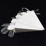 50 x White Cones Confetti Boxes  for Wedding Birthday Graduation Party