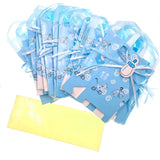24 x blaue Babyparty-Geschenktüten für Jungen, süße Mini-Party-Papiertüten für die Geburtstagsfeier eines kleinen Jungen