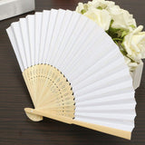 20 x White folding paper fan/fans handheld paper for party wedding communion travelling decoration