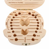 Wooden Baby Teeth Box for Girl Milk Christening Shower Birthday Gift