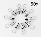 50 x gray matte metal clips hooks for string lights curtain photo hanging