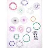 Set reusable plastic drawing Spirograph, 10 pcs Spirograph ruler + 10 pcs multicolour ballpoint pen